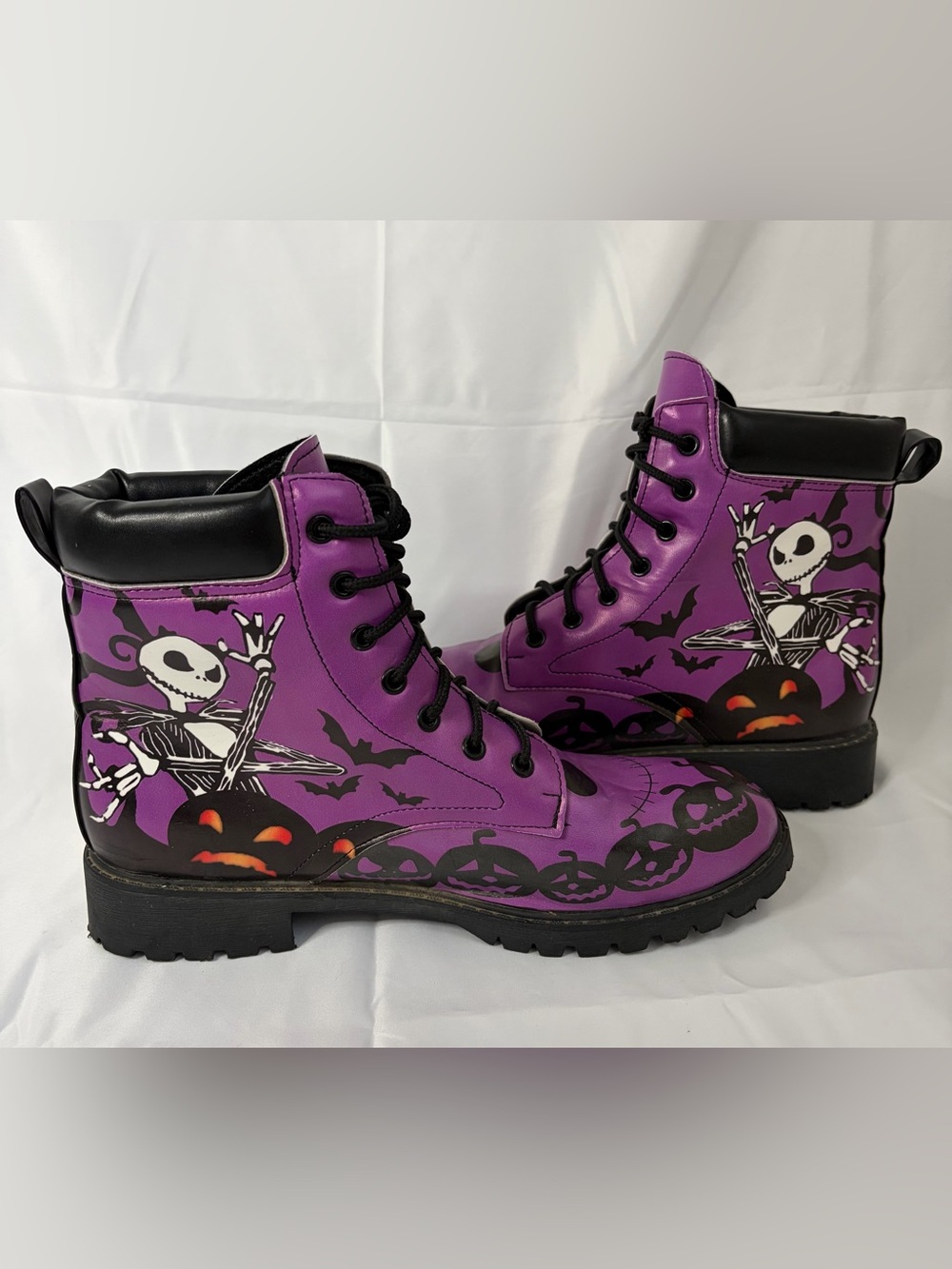 Nightmare Before Christmas Jack Skellington Purple Combat Boots